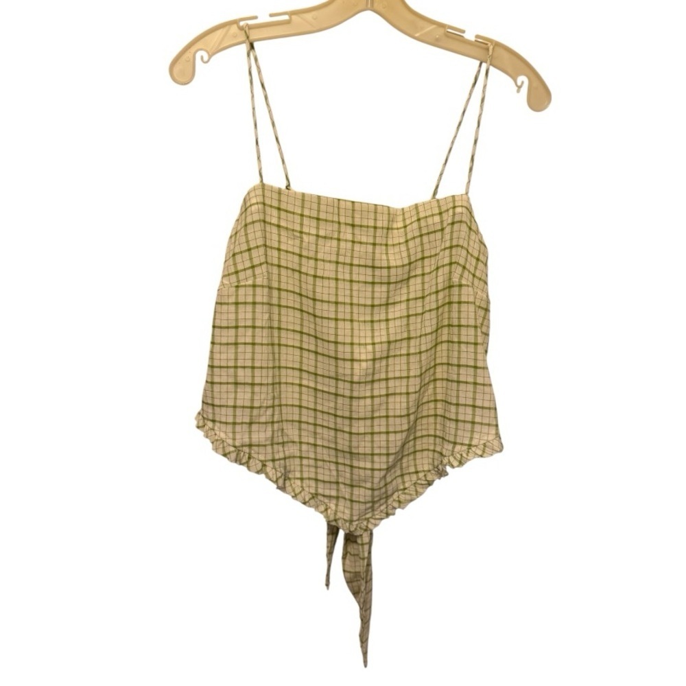Line and Dot Green Crop Top nwt